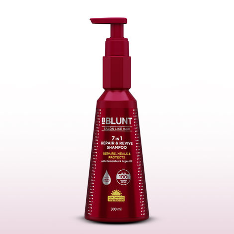 Buy Bblunt 7 in 1 Repair & Revive Shampoo for Upto 100% Damage Repair - 300 ml Addresses 7 Signs of Hair Damage | Enriched with Ceramides & Argan Oil-Purplle