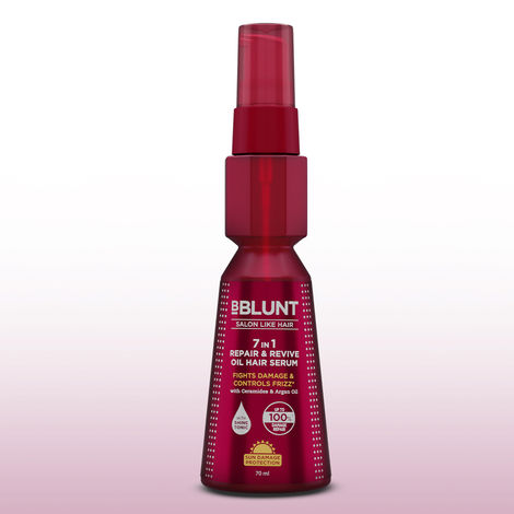 Buy Bblunt 7 in 1 Repair & Revive Oil Hair Serum for Upto 100% Damage Repair - 70 ml Addresses 7 Signs of Hair Damage | Enriched with Ceramides & Argan Oil-Purplle