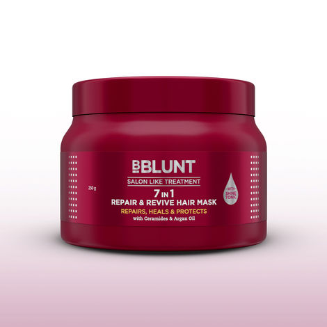 Buy Bblunt 7 in 1 Repair & Revive Hair Mask for Upto 100% Damage Repair - 250 gm Addresses 7 Signs of Hair Damage | Enriched with Ceramides & Argan Oil-Purplle