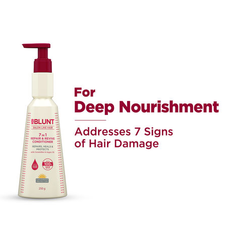 Buy Bblunt 7 in 1 Repair & Revive Conditioner for Upto 100% Damage Repair - 250 ml Addresses 7 Signs of Hair Damage | Enriched with Ceramides & Argan Oil-Purplle