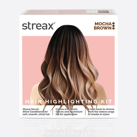 Buy Streax Ultralights Hair Colour Highlight Kit | Brown Hair Colour, Mocha Brown - Pack of 1 I Enriched with Walnut & Argan Oil I Hair Colour for Women | Rich, vibrant, Easy to use, DIY Application, 100 gm-Purplle