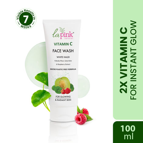 Buy La Pink Vitamin C Face Wash with White Haldi & Gotu Kola, For Glowing Radiant Skin, 100% Microplastic Free Formula 100 ml-Purplle