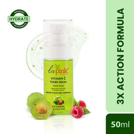 Buy La Pink Vitamin C Face Toner Serum with White Haldi, Gotu Kola, For Glowing Bright Skin, 100% Microplastic Free Formula 50 ml-Purplle