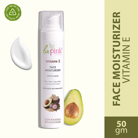 Buy La Pink Vitamin E Face Moisturiser with White Haldi, Glow Booster, Oil Free & Lightweight, 100% Microplastic Free Formula 50 gm-Purplle