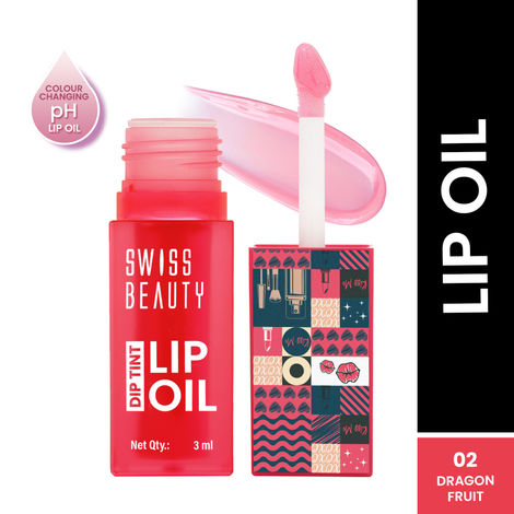 Buy Swiss Beauty Dip Tint Colour Changing PH Lip Oil | With Vitamin E for Long-Lasting Nourishment and Hydration| Soft and Natural Pink Lips 2-Dragon Fruit (3 ml)-Purplle