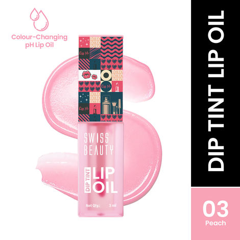 Buy Swiss Beauty Dip Tint Colour Changing PH Lip Oil | With Vitamin E for Long-Lasting Nourishment and Hydration| Soft and Natural Pink Lips 3-Peach (3 ml)-Purplle