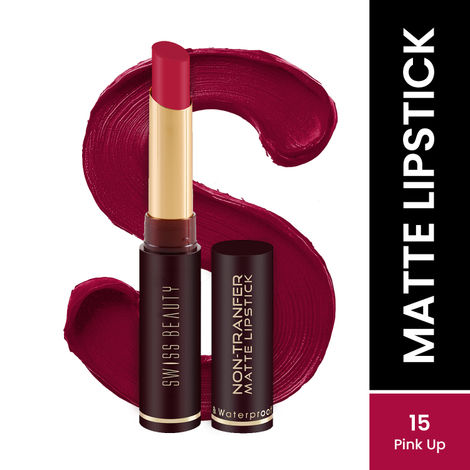 Buy Swiss Beauty Non Transfer Lipstick 15 Pink Up (2 gm)-Purplle