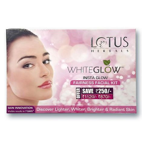 Buy Lotus Herbals Whiteglow Insta Glow 4 in 1 Facial Kit | For Radiant Glowing Skin | Natural Ingredients | 160 gm-Purplle