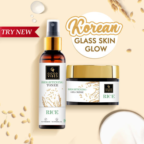 Buy Good Vibes Korean Rice Water Glow | Brightening Gel Creme(50 gm) and Toner(120 ml)| Soothing | Combo.-Purplle