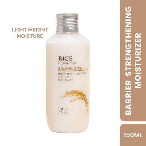 Buy The Face Shop Rice & Ceramide Moisturizing Emulsion with Rice Extracts for brightening skin |Light weight emulsion for Moisturizing, |Locks Moisture For 12 Hours, For Soft And Glowing Skin |Korean Beauty products for all skin types, 150 ml-Purplle