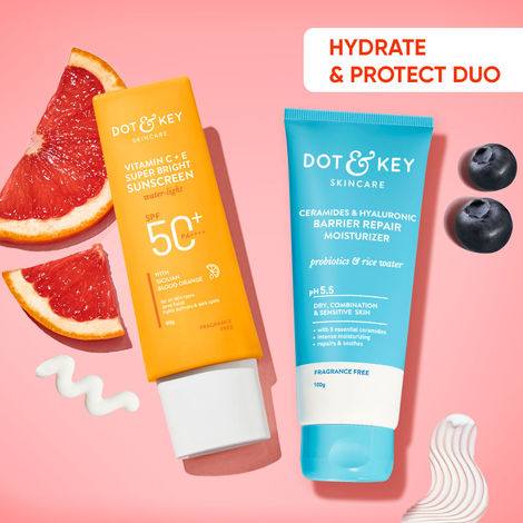 Buy Dot & Key Hydrate & Protect Skin Care Duo -150 gm | Face Cream & Face Sunscreen-Purplle