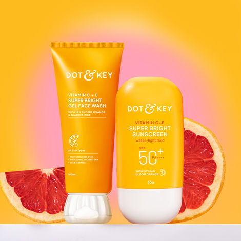 Buy Dot & Key Skin Glowing & Sun Protect Duo - 150 gm | Face Wash & Face Sunscreen-Purplle