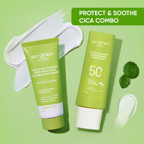 Buy Dot & Key CICA Sun Protect & Oil Control Duo - 100 gm | Face Sunscreen & Face Cream-Purplle