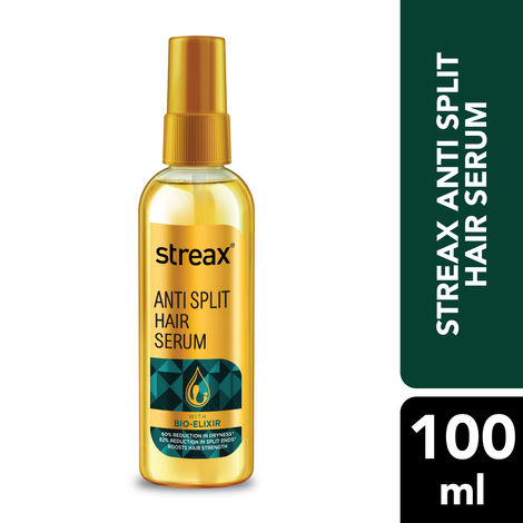 Buy Streax Anti Split Hair serum, 100 ml I with Bio - Elixir I Controls split ends I 82% reduction in Split Ends I 60% reduction in dryness-Purplle