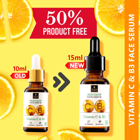 Buy Good Vibes Vitamin C & B3 Skin Glow Face Serum | Free 50% Product Extra| With Orange | Easy Absorption | No Parabens, No Silicones, No Sulphates, No Animal Testing (15 ml)-Purplle