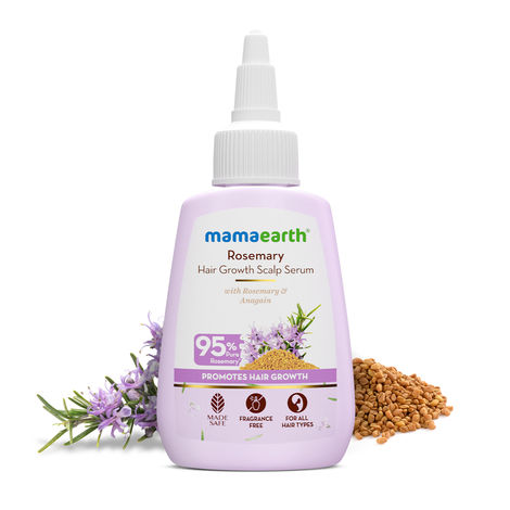 Buy Mamaearth Rosemary Hair Growth Scalp Serum with 95% Pure Rosemary, 4% Anagain, 50 ml | Controls Hair Fall | Increase Hair Density | 1% Root BioTec, 1% Cressatine, Methi Dana, Caffeine, Niacinamide-Purplle