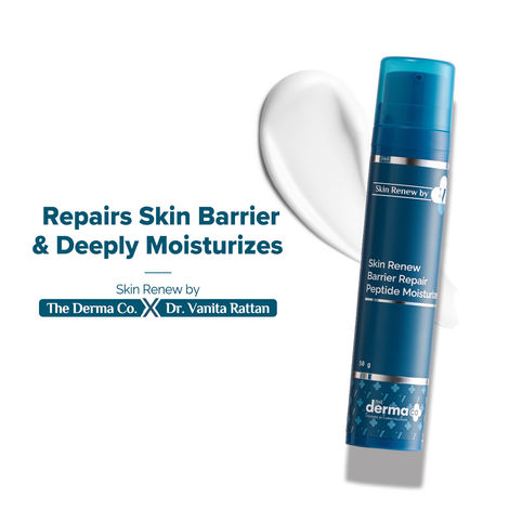 Buy The Derma Co. X Dr. V Skin Renew Barrier Repair Peptide Moisturizer with Peptide & Vitamin C - 50 ml | Repairs Skin Barrier & Deeply Moisturizes | Aids Skin Regeneration | For Dry Normal & Sensitive Skin | Strengthens Skin Barrier | Non-Sticky-Purplle