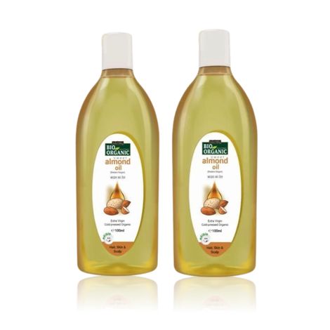 Buy Indus Valley BIO Organic Cold Pressed Sweet Almond Oil- Twin Pack Hair Oil (200 ml)-Purplle