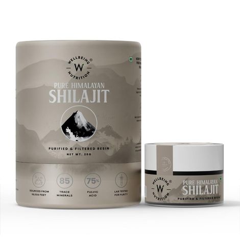 Buy Wellbeing Nutrition Pure & Original Himalayan Shilajit Resin 20 gm for Strength, Stamina & Performance | Shilajit Resin for Men & Women with 75% Fulvic Acid & 85 Trace Minerals | Lab Tested-Purplle