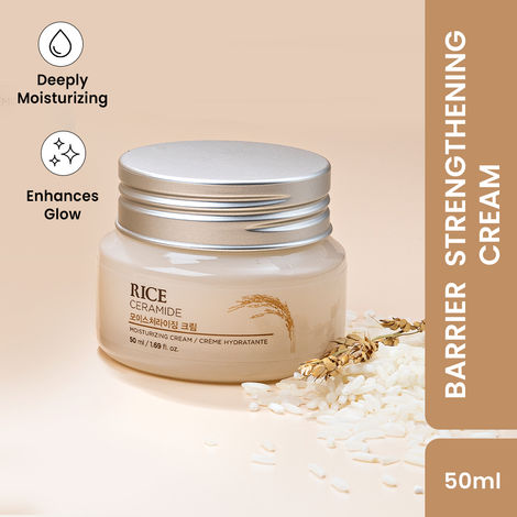 Buy The Face Shop Rice & Ceramide Moisturizing Cream with Rice Extracts for Skin Brightening | Ceramide Moisturizer For Skin Barrier Repair | Paraben & Paraffins Free, Korean skin care products, 50 ml-Purplle