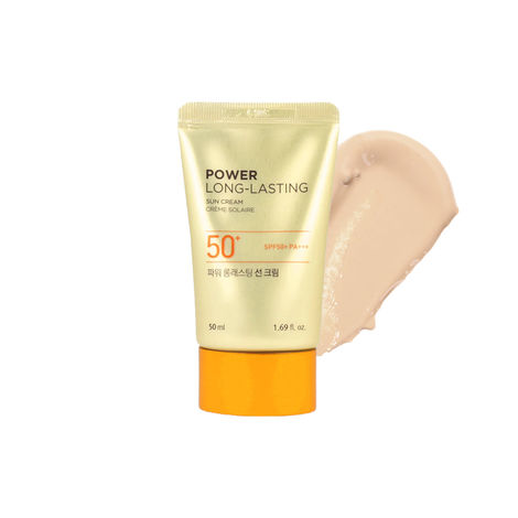 Buy The Face Shop Power Long-Lasting SPF 50+ Pa+++ Tinted Suncream for UV A, UV B & broad spectrum protection 50 ml-Purplle
