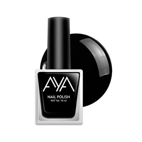 Buy AYA Nail Polish 01 Black (10 ml)-Purplle