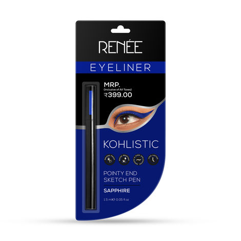Buy RENEE Pointy End Sketch Pen Eyeliner - Sapphire 1.5 Ml, Matte, Light Weight, Smudge Proof, Water Resistant, Highly Pigmented, Long Lasting with One Stroke Application Formula-Purplle