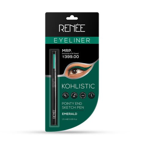 Buy RENEE Pointy End Sketch Pen Eyeliner - Emerald 1.5 Ml, Matte, Light Weight, Smudge Proof, Water Resistant, Highly Pigmented, Long Lasting with One Stroke Application Formula-Purplle