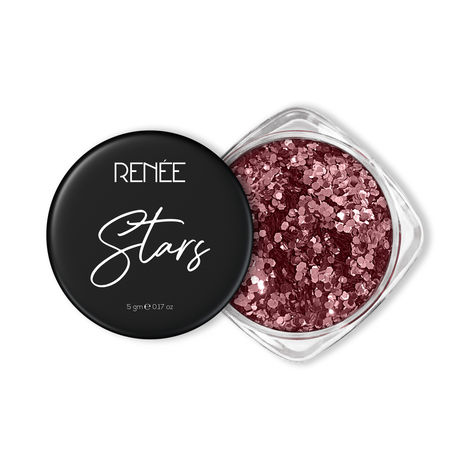 Buy RENEE Stars Face & Body Glitter - Rose Gold 5 gm- Safe, Skin Friendly, Cruelty Free, Light-reflecting Sparkle, Long Lasting, Lightweight Makeup Look, Easy To Apply & Remove-Purplle