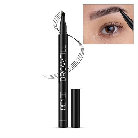 Buy RENEE Browfill Eyebrow Pen- Black, Waterproof & Smudge-proof, One Swipe Application with Micro Precision, Natural & Long-lasting Finish, For Denser & Fuller Eyebrows, Easy to use, Cruelty-free, 1 ml-Purplle