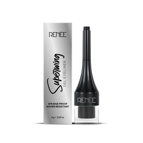 Buy RENEE Superwing Gel Eyeliner 2 gm, Smudge-proof, Water & Sweat Resistant, One Stroke Application with Smooth, Highly Pigmented & Easy-to-glide Formula, Comes with an Attached Applicator-Purplle
