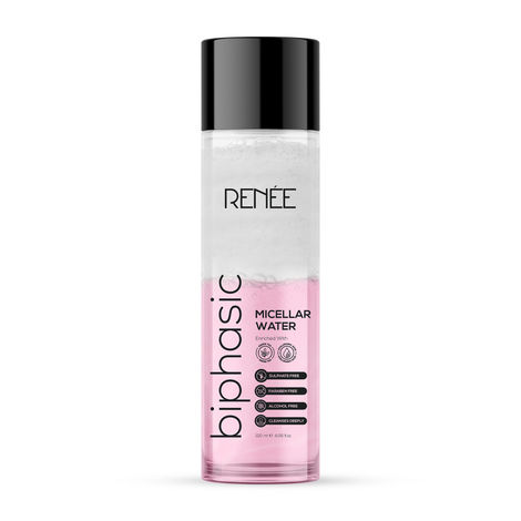 Buy RENEE Biphasic Micellar Water- Effortless Makeup removal, Unclogs pores & exfoliates Gently, Infused with Green Tea & Nourishing oils, Alcohol-free & paraben-free, Suitable for all skin types, 120  ml-Purplle