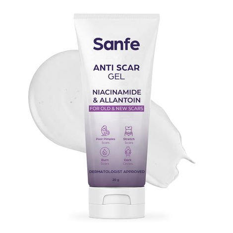 Buy Sanfe Anti Scar Gel - Niacinamide & Allantoin | Acne/Stretch/Burn scars/Dark circles removal cream | For old & new scars-20 gm-Purplle