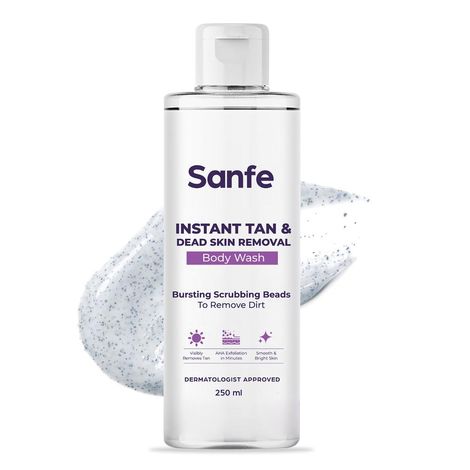 Buy Sanfe Instant Tan & Dead Skin Removal Exfoliating Body Wash | AHA Exfoliation in Minutes 250ml-Purplle