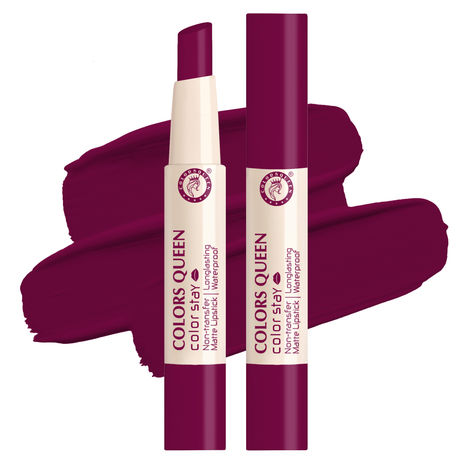 Buy Colors Queen Color Stay Long Lasting & Waterproof Matte Lipstick 2.1 gm - Wine (Shade - 13)-Purplle