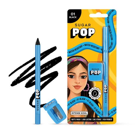 Buy SUGAR POP Intense Kohl 01 Black - 1.2 gms - Water-resistant | Smudge-proof | Creamy texture | Sharpener included-Purplle