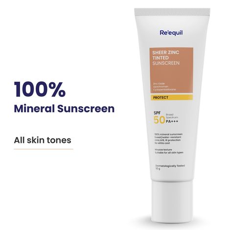 Buy Re'equil Sheer Zinc Tinted Mineral Sunscreen SPF 50 PA+++ 50 gm-Purplle
