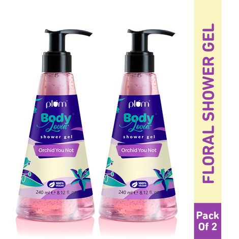 Buy Plum BodyLovin' Orchid-You-Not Shower Gel Duo | SLS-Free Body Wash For Women | Long Lasting Fresh Floral Fragrance | Aloe-Infused Nourishing Body Cleanser For Soft & Smooth Skin | Pack of 2-Purplle