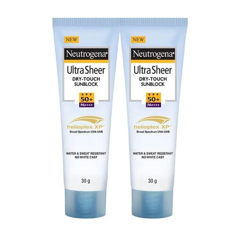 Buy Neutrogena Ultra Sheer Dry-Touch Sunblock SPF 50+ Ultra Light Clean Feel (30 ml) Pack of 2-Purplle