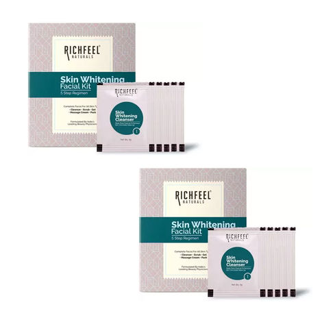 Buy Richfeel Skin Whitening Facial Kit | Bright & Glowing Skin | Parlour Glow with Olive extracts | 30 g (Pack of 2)-Purplle