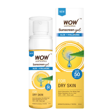 Buy WOW Skin Science Sunscreen Gel For Dry Skin | SPF 50 PA++++|50 ml-Purplle