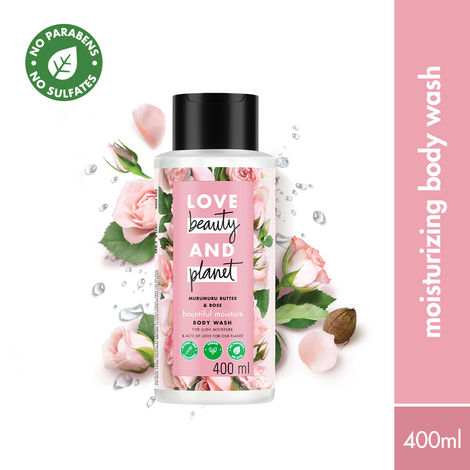 Buy Love Beauty Planet Natural Murumuru Butter and Rose Sulfate Free Body Wash, 400 ml-Purplle