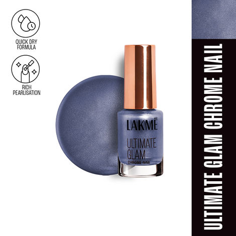 Buy Lakme Ultimate Glam Chrome Nail Blue 6 ml-Purplle