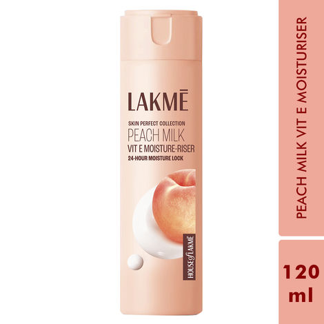Buy Lakme Peach Milk Vit E Light- Weight & Non-Sticky Moisturizer with 24 Hours Lock |Enriched With Vitamin E |Improves Skin Texture |120 ml-Purplle