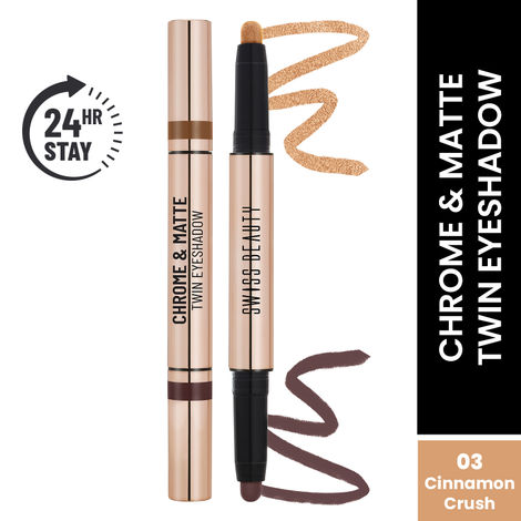 Buy Swiss Beauty Chrome & Matte Twin Eyeshadow Stick | Mix of Matte and Shimmer | Easy to Blend, Non-Creasing Eyeshadow | 24 Hour Stay |3-Cinnamon Crush - 2 gm-Purplle