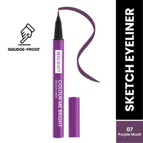 Buy Swiss Beauty Colour Me Bright Matte Finish Sketch Eyeliner with Soft Pen Tip Applicator | Quick Drying | Waterproof, Smudge-Proof Eyeliner 7- Purple Mush - 0.7 ml-Purplle