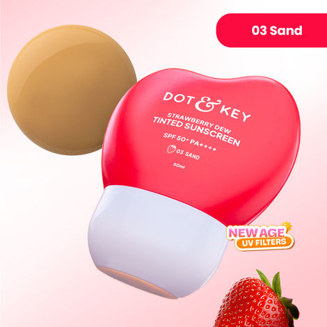 Buy Dot & Key Strawberry Dew Tinted Sunscreen SPF 50++++ 03 Sand Ivory In Vivo Tested Sunscreen for Daily Wear, Brightens & Protects Skin - 50 ml-Purplle