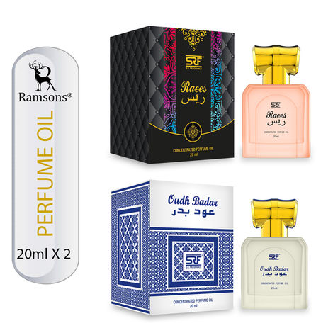 Buy Ramsons Perfumes SRF Raees & Oudh Badar Concentrated Perfume Oil (Attar) Combo - 40ml Pack of 2-Purplle