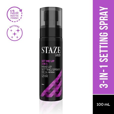 Buy Staze 9to9 Set Me Up 3 In 1 Prep + Fix + Refresh Makeup Setting Spray | Locks Makeup for 12H | Mattifying & Non-sticky | Absorbs Instantly | 100 ml-Purplle