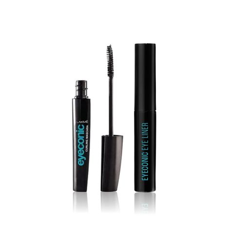 Buy Lakme Eyeconic Curling Mascara - Black (9 ml) + Liquid Eyeliner, intense Black (4.5 ml)-Purplle